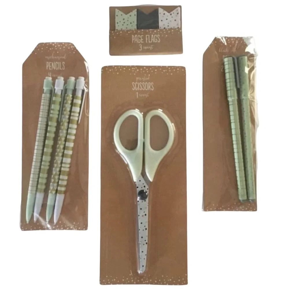 Christmas Stationery Set Page Flags Scissors Pencils Pens Planner Accessories
